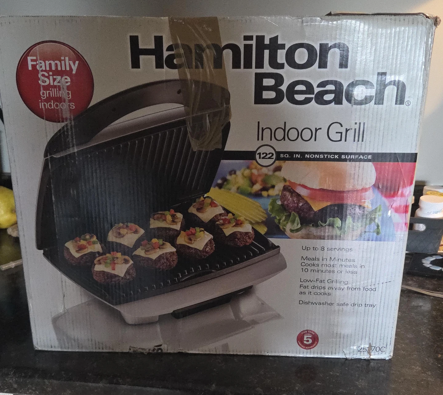 Hamilton Beach Indoor Grill 122 sq. in. Nonstick Surface