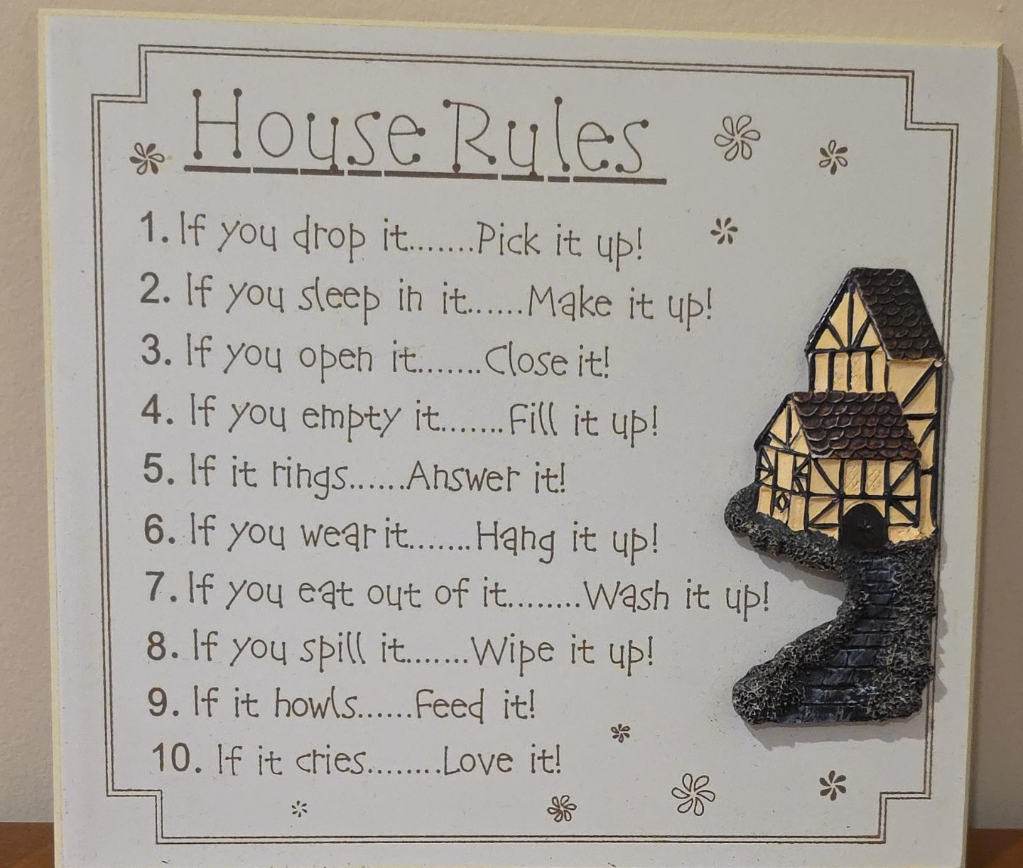Decorative House Rules Sign