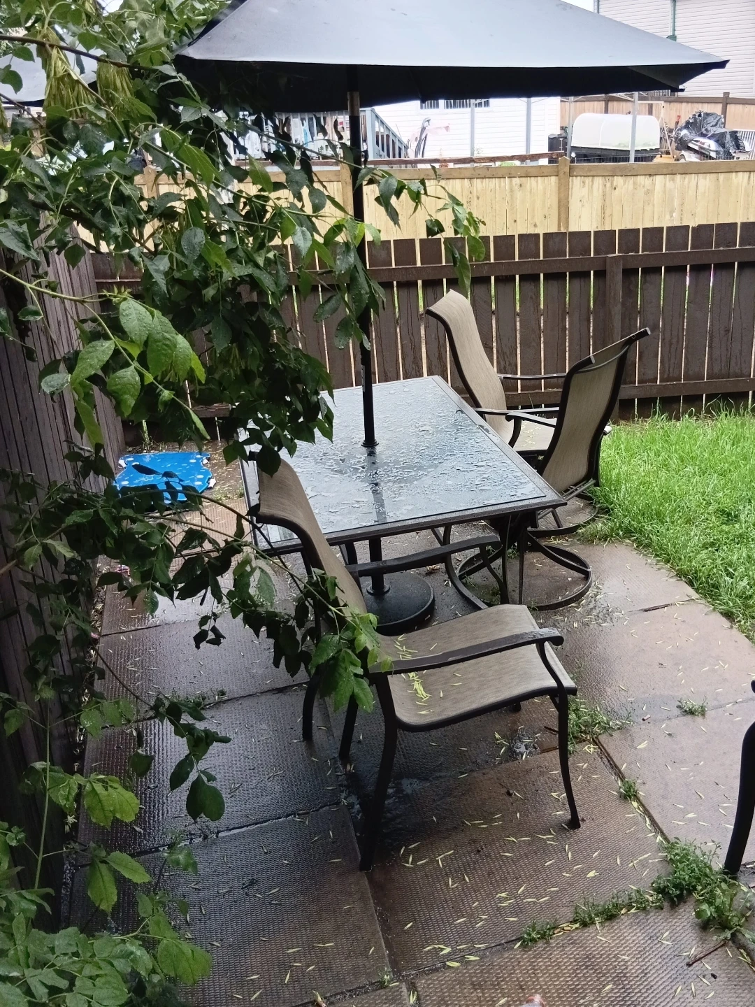 Glass Top Patio Table and Chairs Set