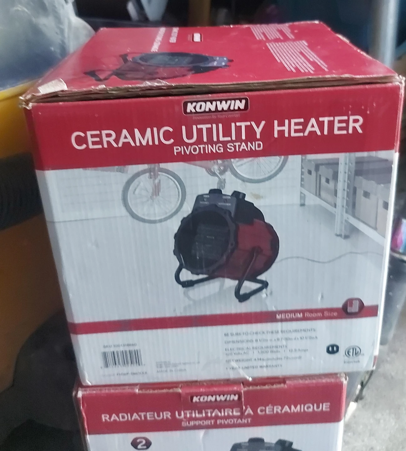 Konwin Ceramic Utility Heater with Pivoting Stand