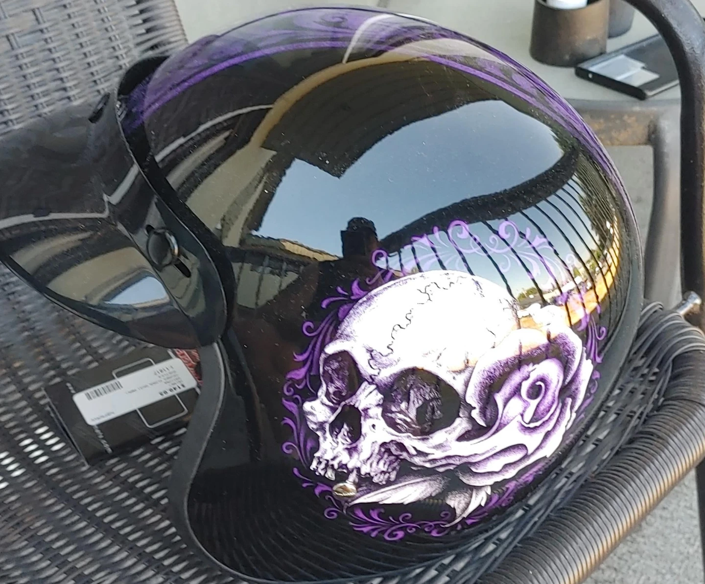 Daytona Cruiser Floral Skull Helmet