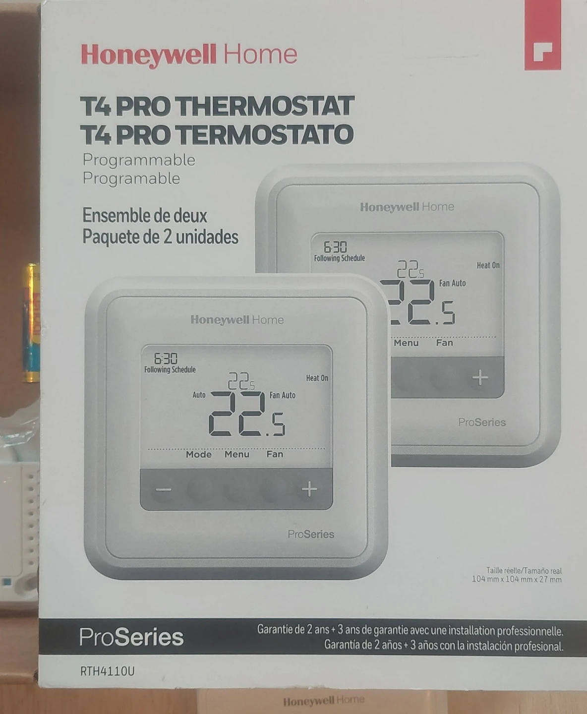 One Honeywell Home T4 Pro Thermostat