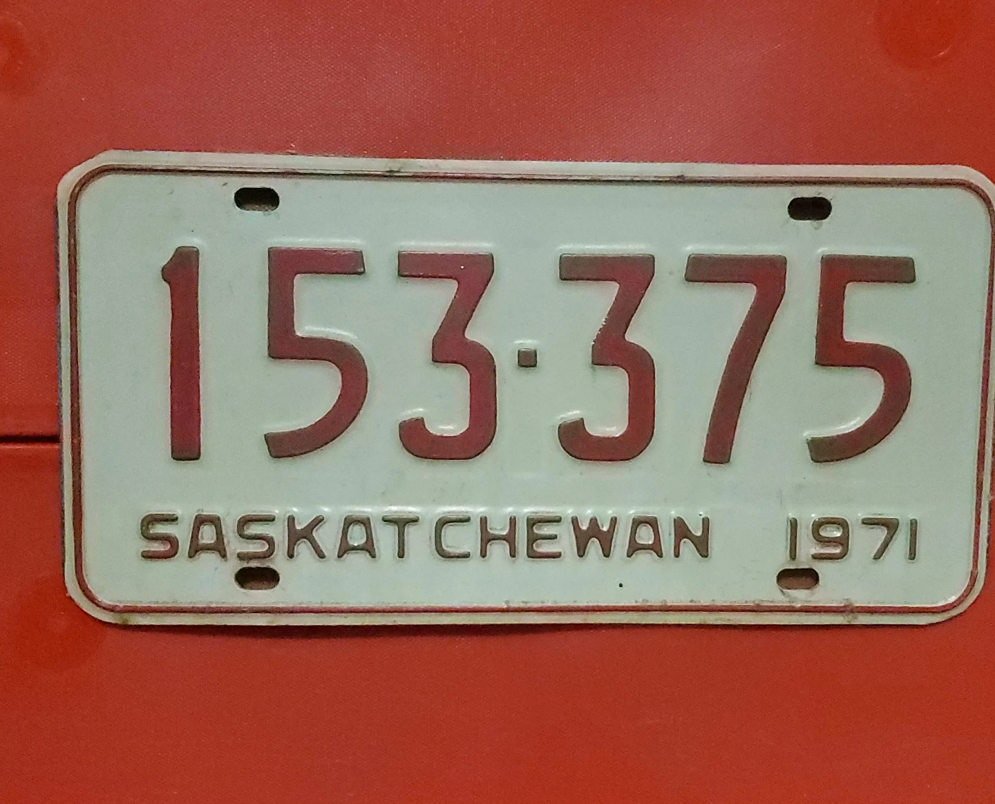 Saskatchewan 1971 License Plate 153-375