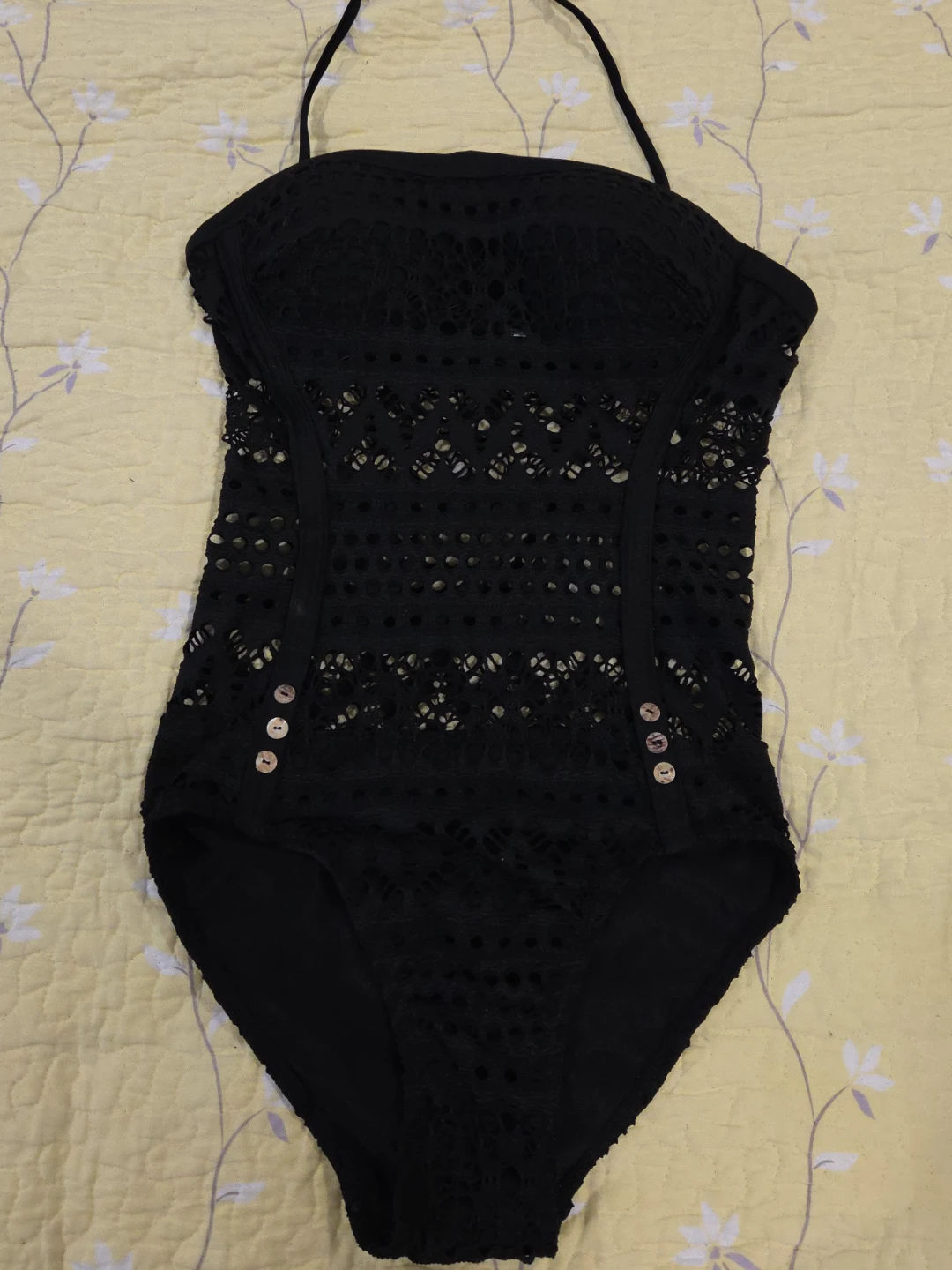 Black Lace One-Piece Swimsuit
