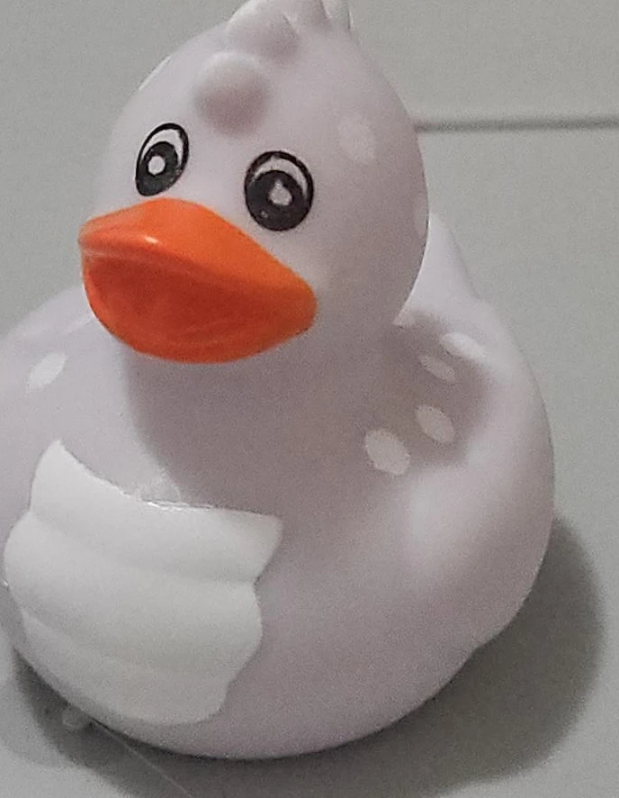 Lavender Polka Dot Rubber Duck Toy