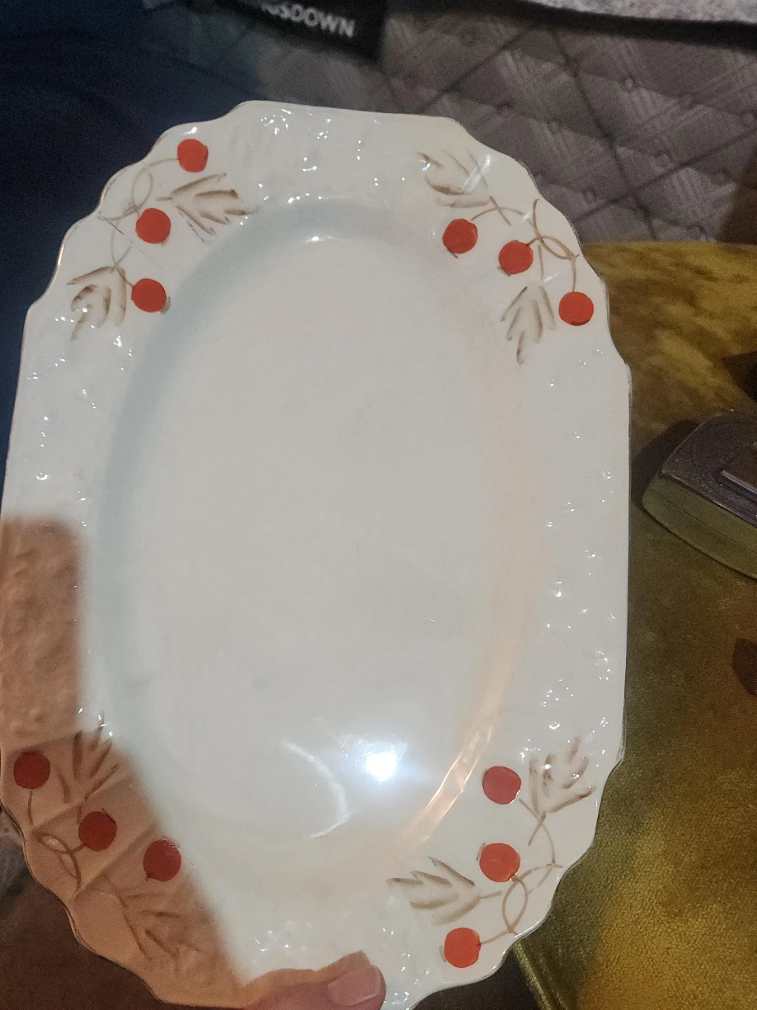 Extreamily rare! Myott.son platter plate in ripe cherry