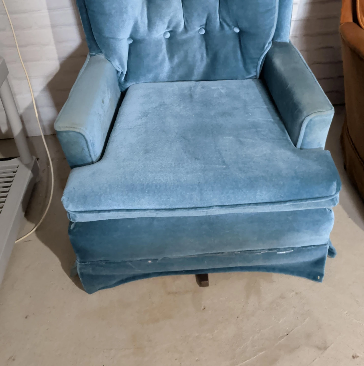 Blue Velvet Armchair