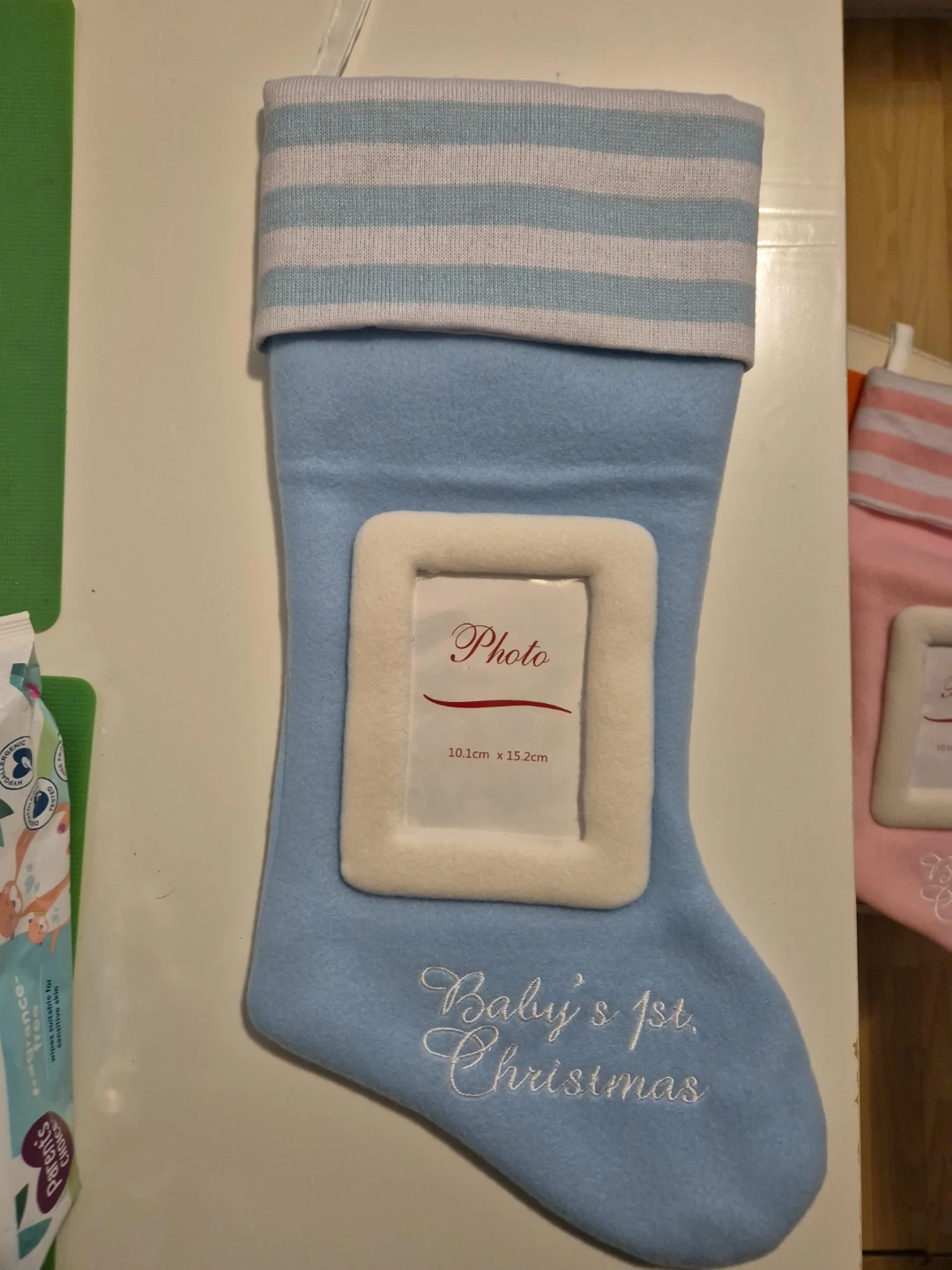Baby's 1st Christmas Stocking with Photo Frame