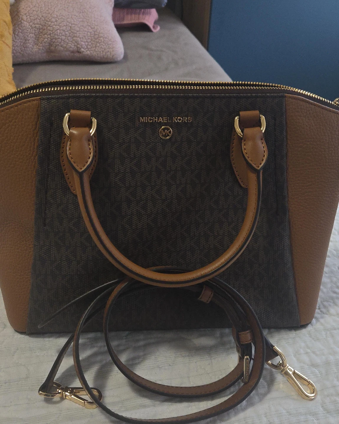Michael Kors Monogram Satchel Bag