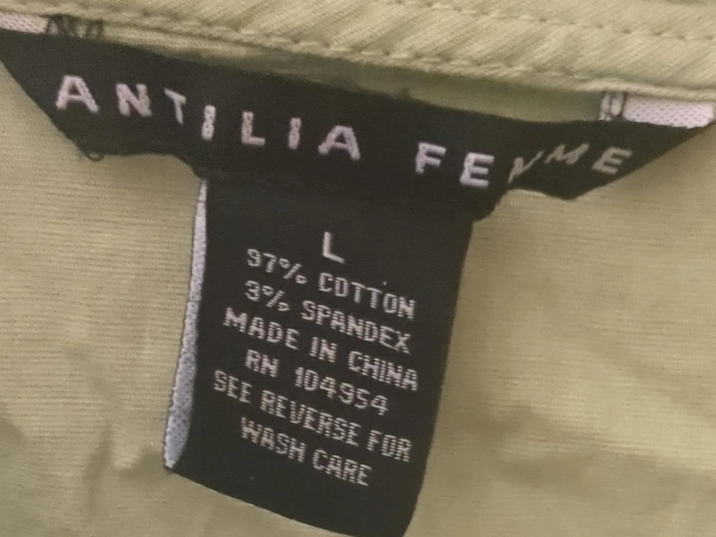 Antilia Femme Light Green Ruffled Button-Up Shirt - Size L