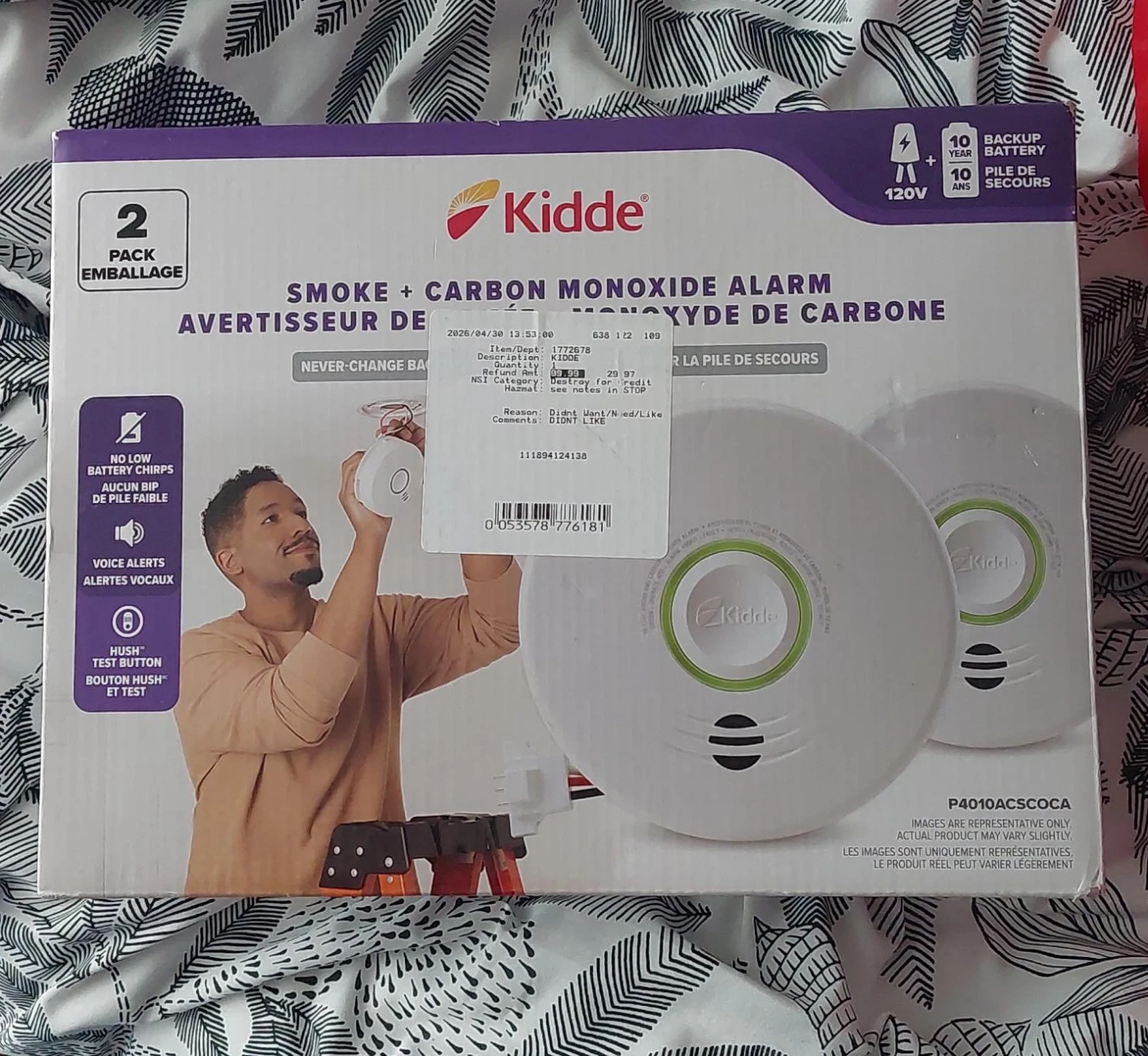 Kidde Smoke + Carbon Monoxide Alarm 2-Pack
