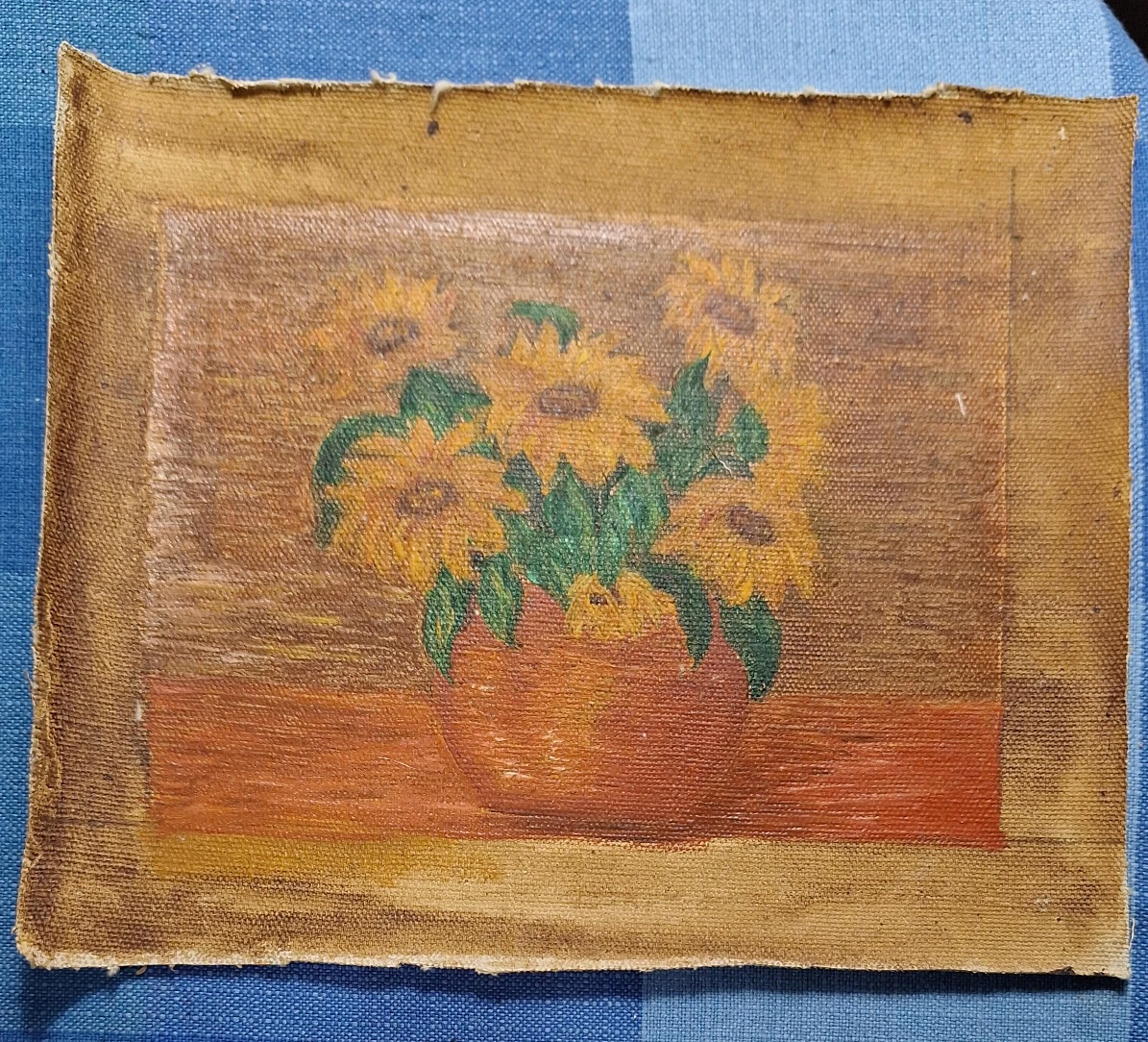 Vintage Painting of Sunflowers