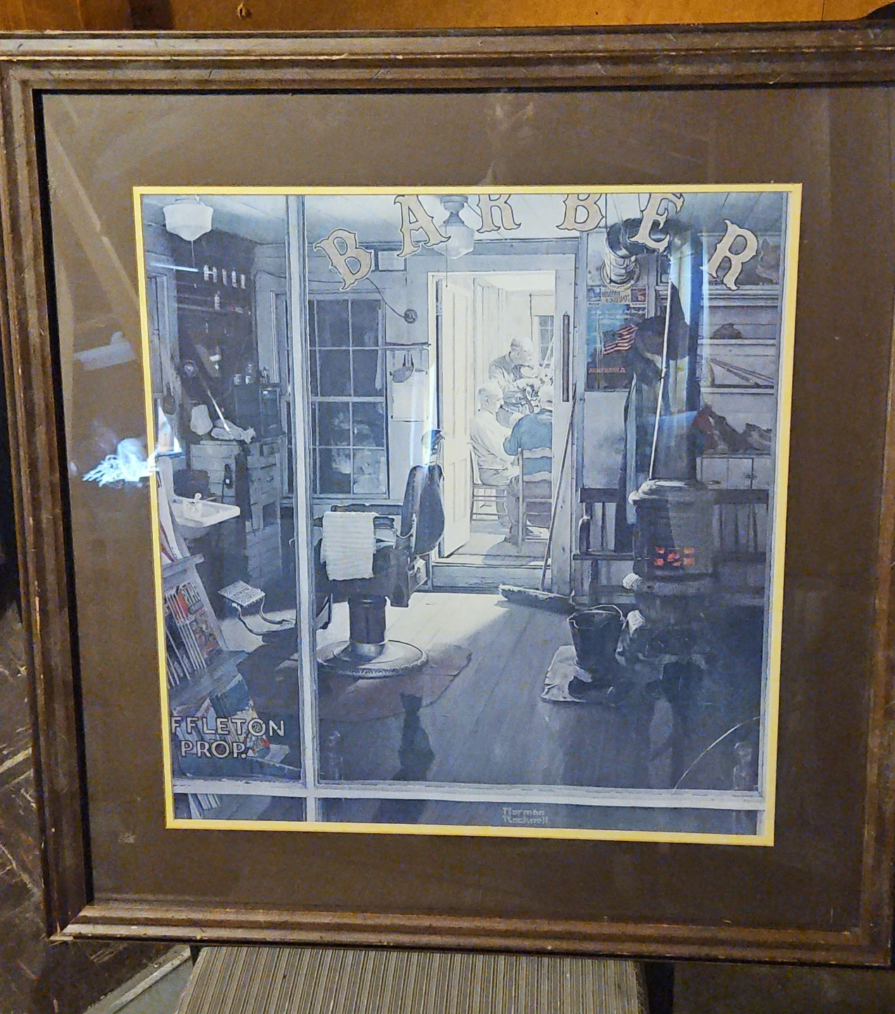 Norman Rockwell "Barber Shop" Framed Print