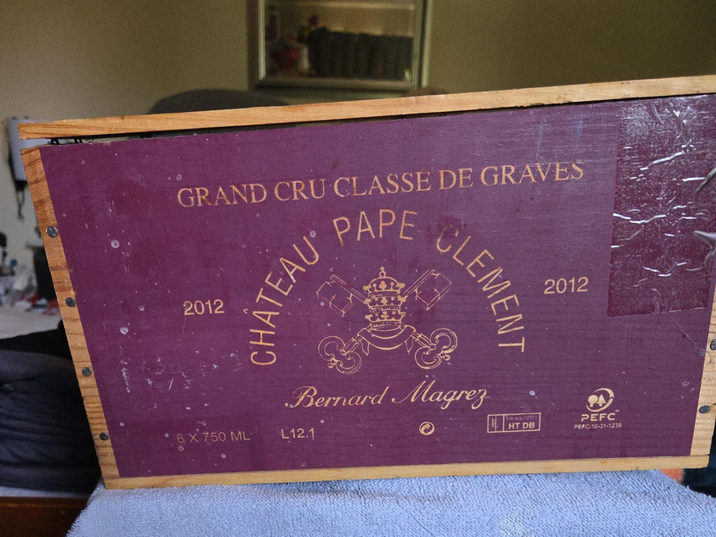 Chateau Pape Clement Grand 12 Wooden Crate
