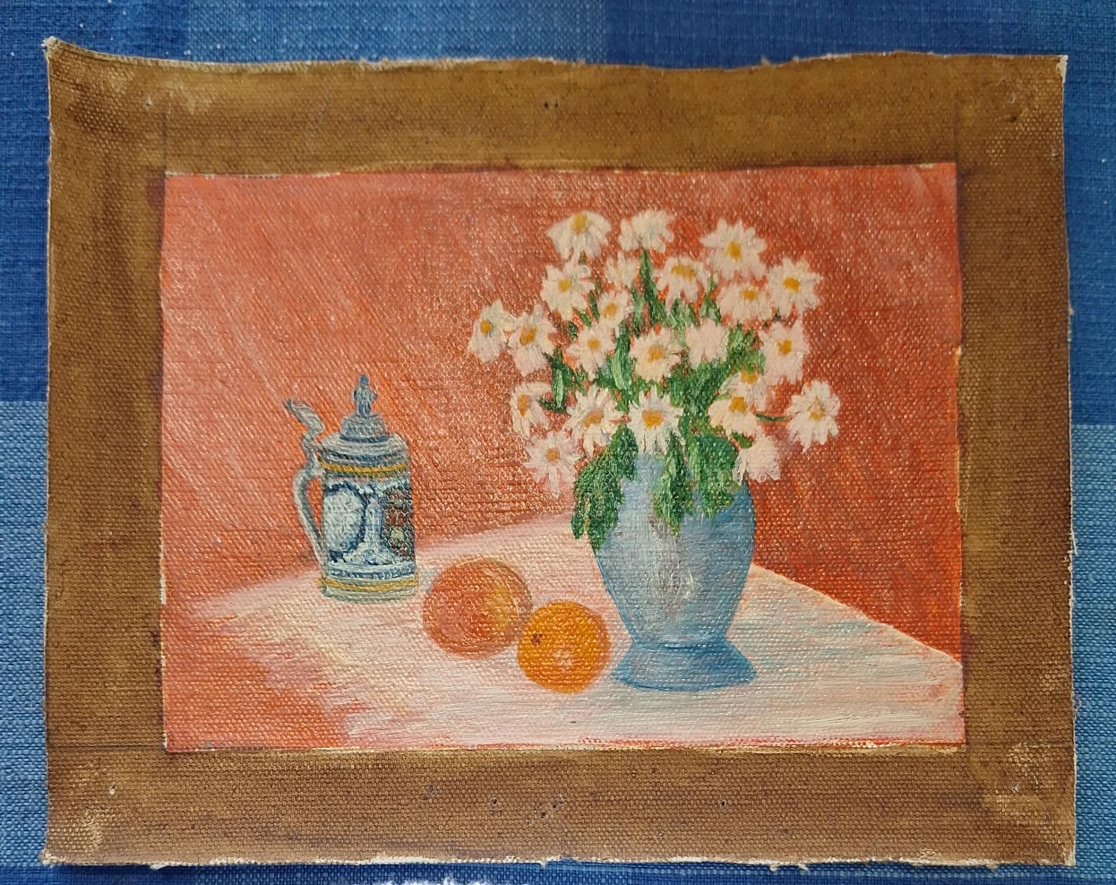 Still Life Painting with Flowers and Stein