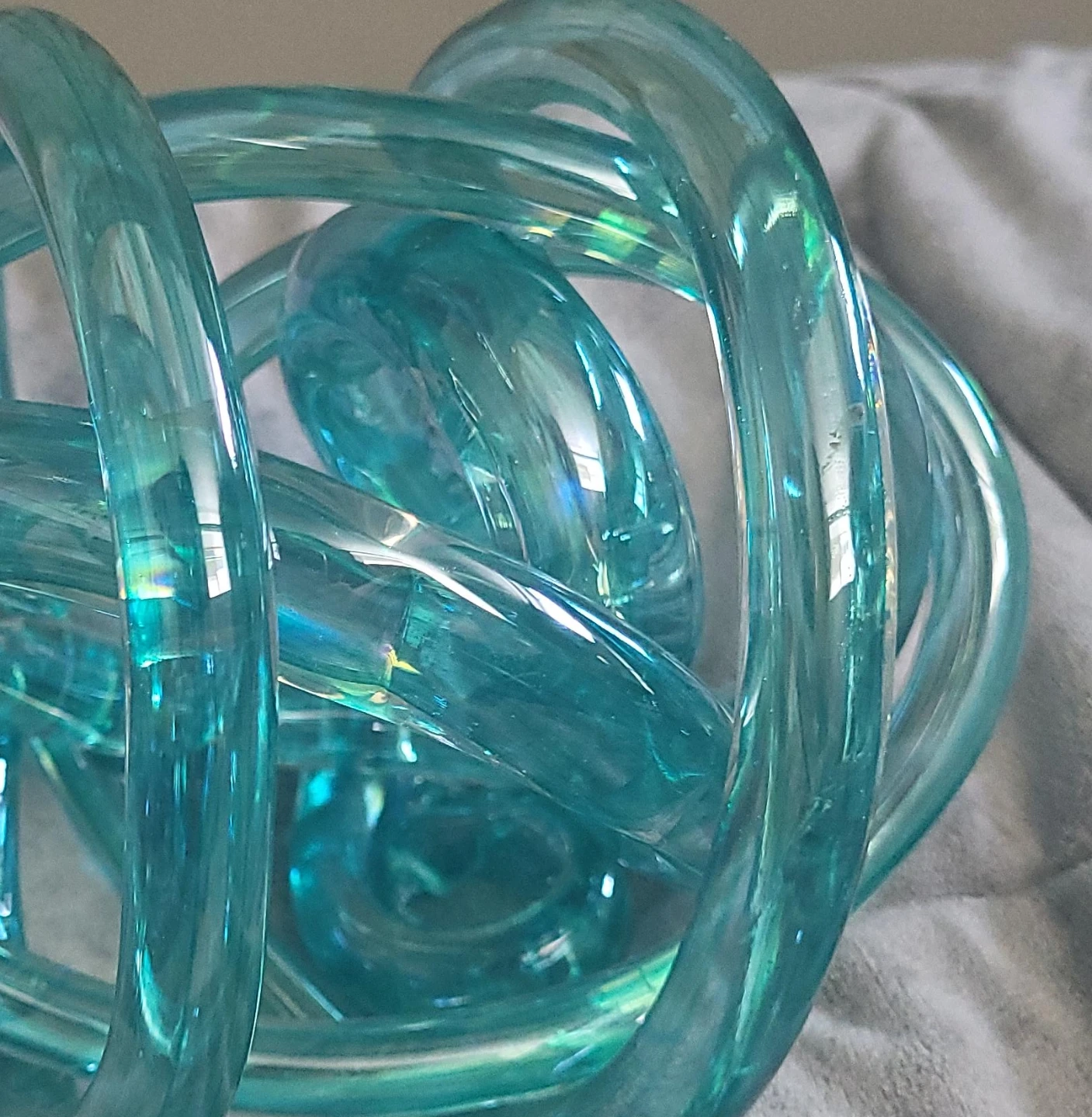 Blue Glass Knot Decor Sculpture