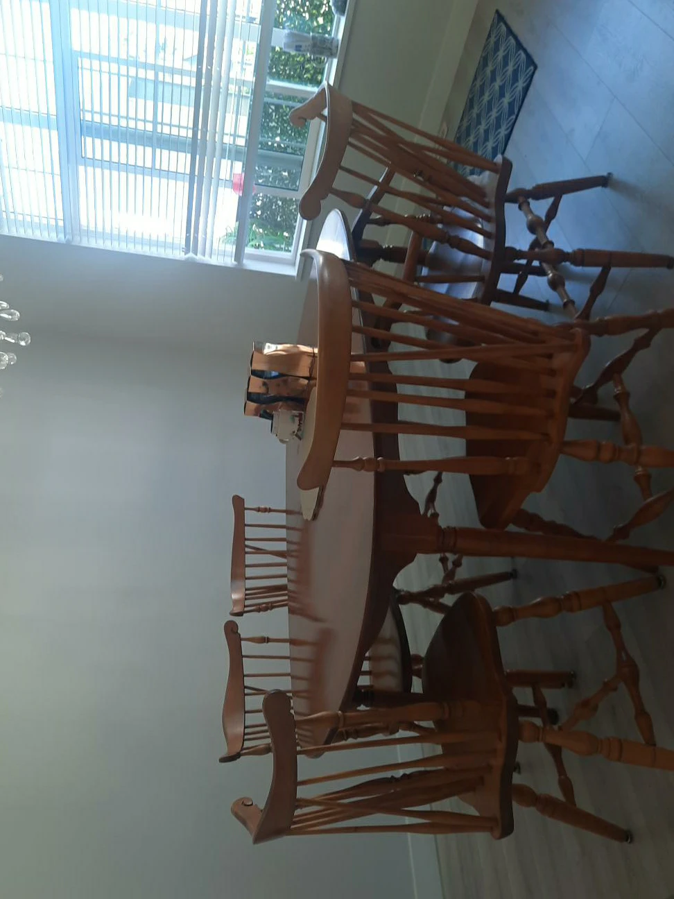 Wooden Dining Table with 6 Chairs