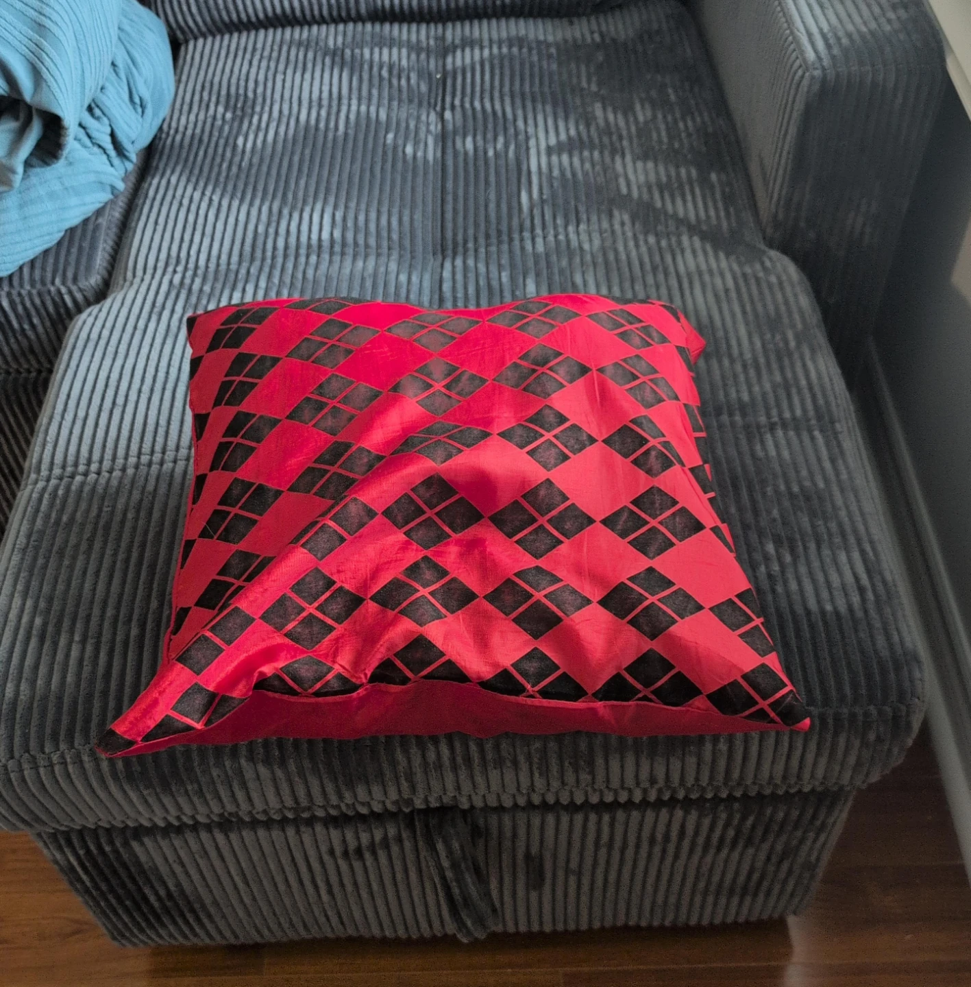 Red and Black Argyle Decorative Pillow 5 for $20