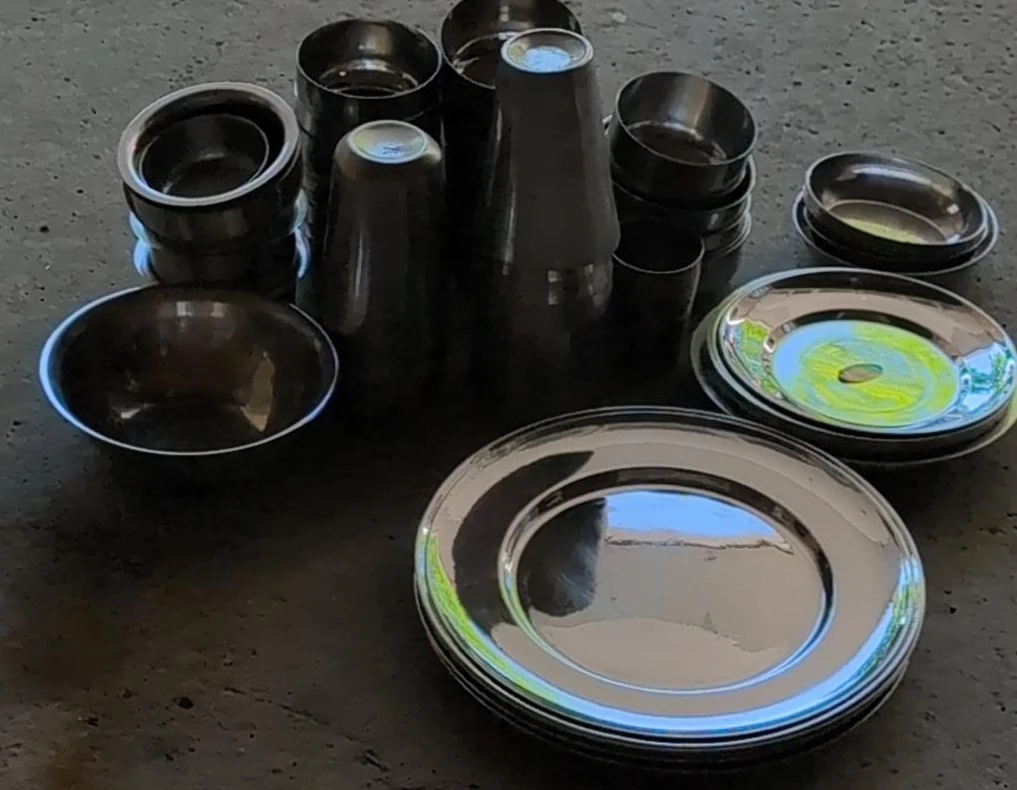 Stainless Steel Thali Set with Bowls and Plates