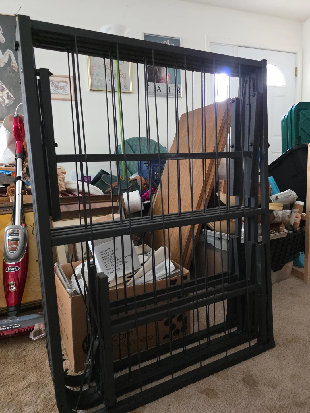 Black Metal queen size platform frame