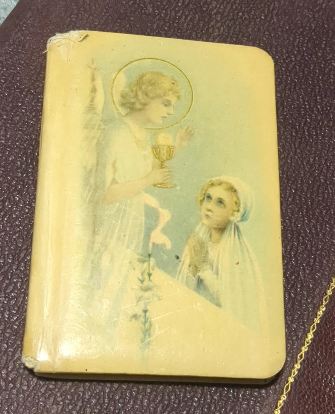 Vintage Religious Card with Angel and Child