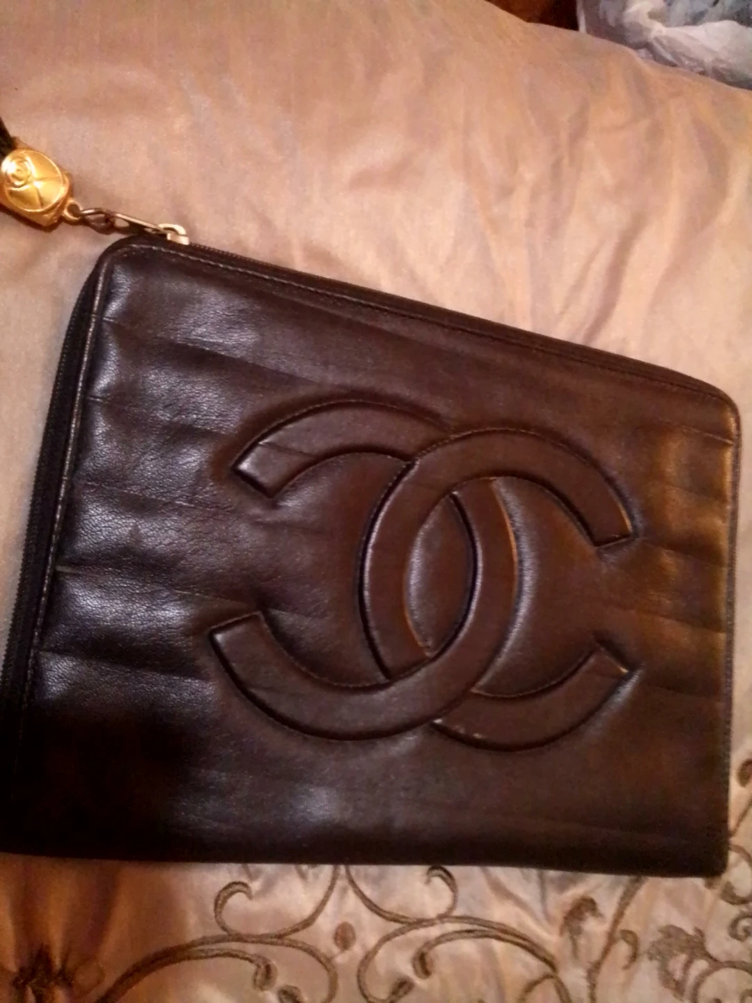 Chanel Black Leather Clutch