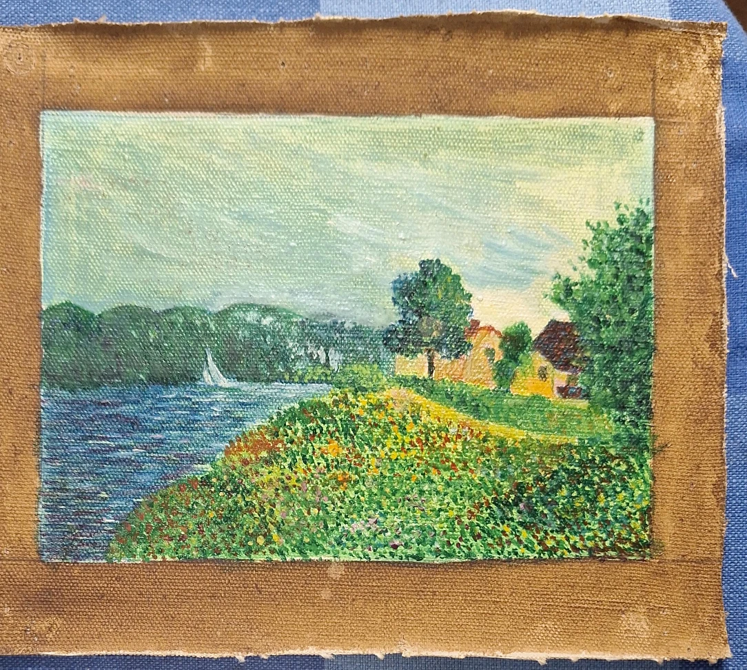 Vintage Landscape Oil Painting on Canvas