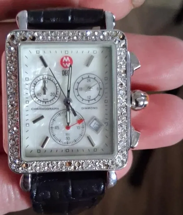 Michele Deco Diamond Chronograph Watch