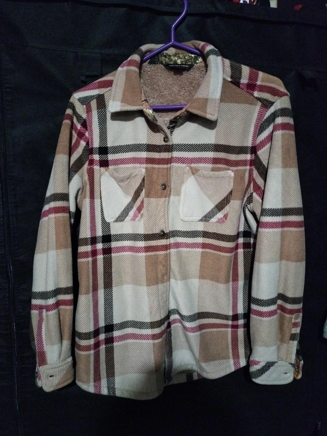 Realtree Plaid Flannel Sherpa Lined Shirt Jacket