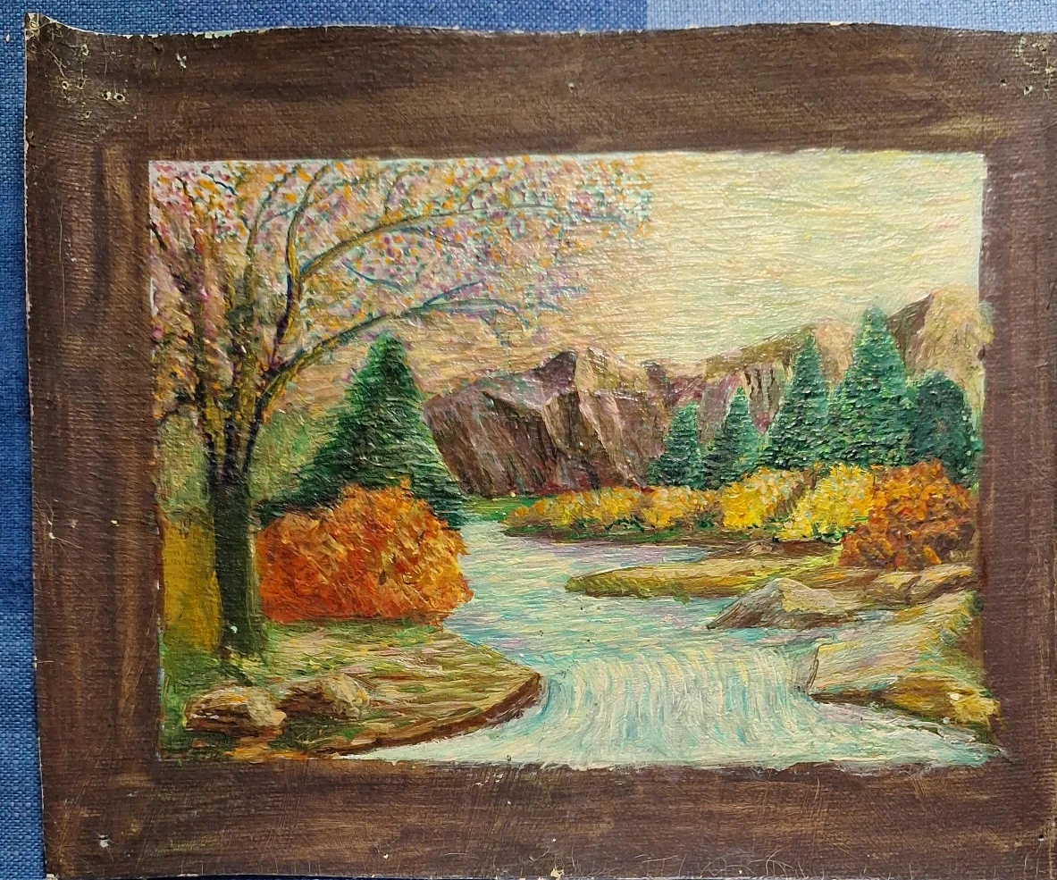 Framed Landscape Oil Painting