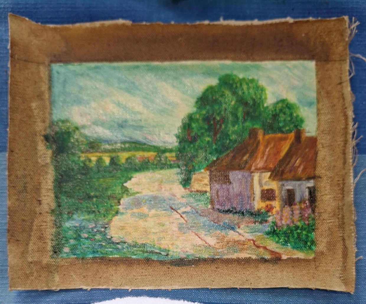 Original Oil Painting of Countryside Cottage
