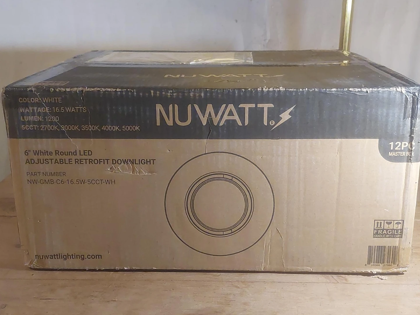 NuWatt 6" White Round LED Adjustable Retrofit Downlight