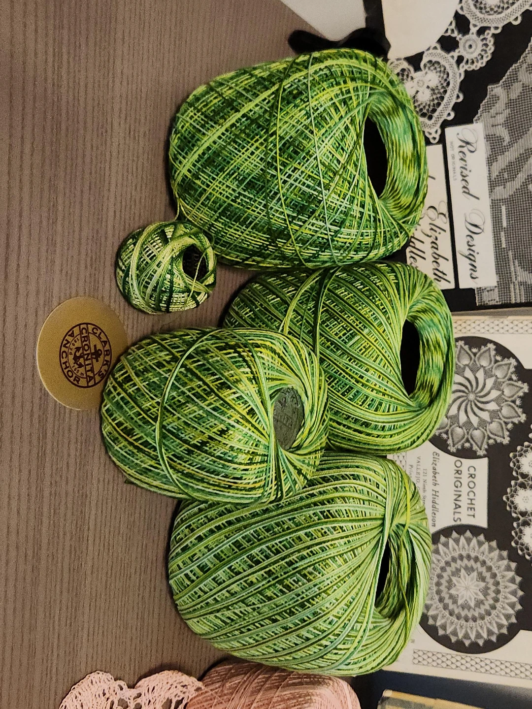 Green Variegated Crochet Thread Set