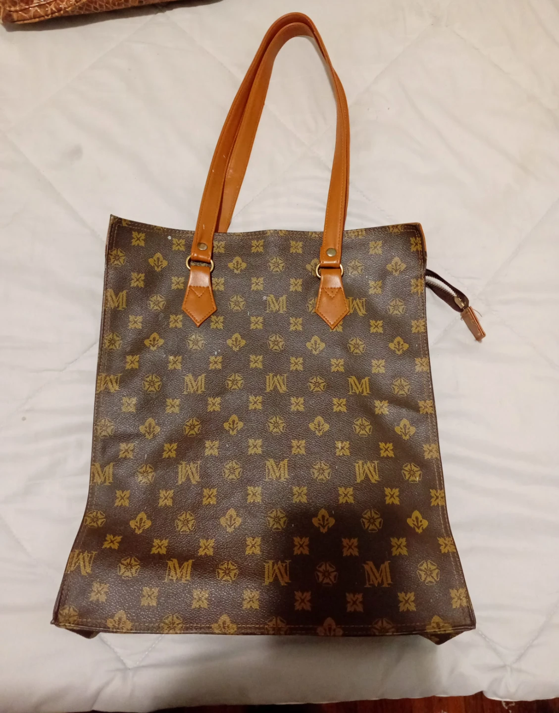 Brown Monogram Tote Bag