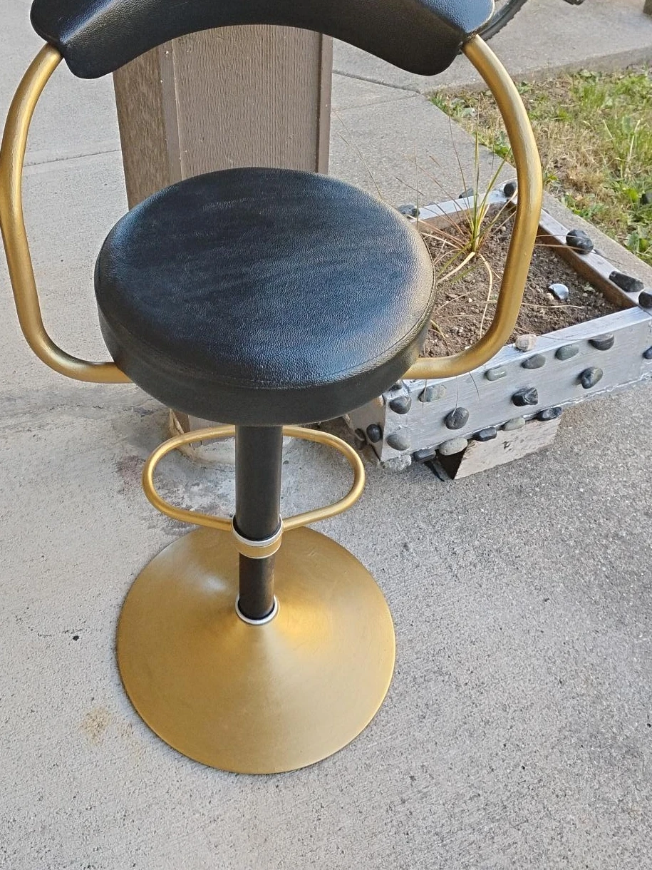 Bar Stool with Gold Accents