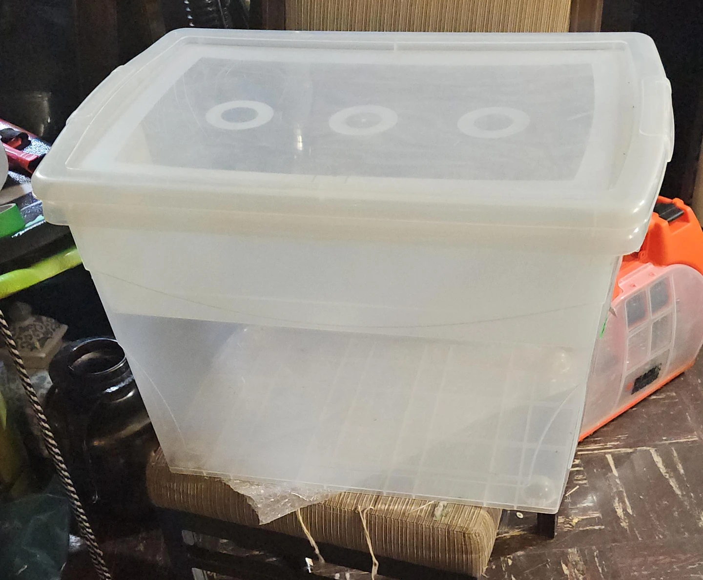 Clear Plastic Storage Bin with Lid