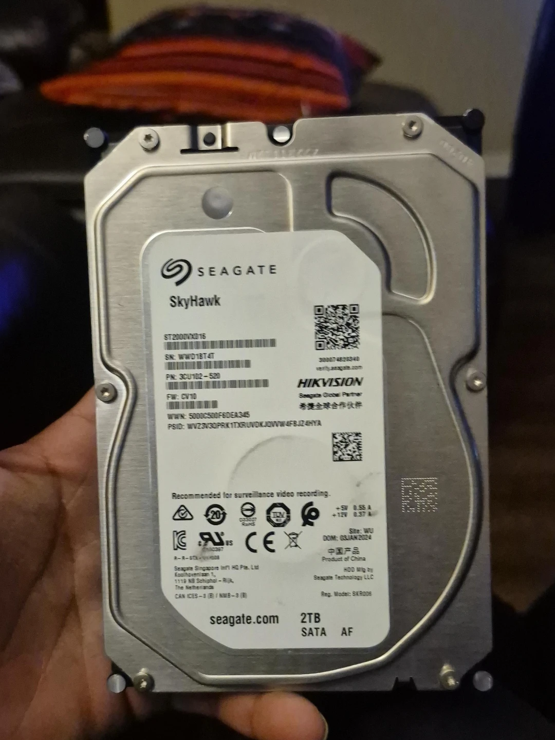 Seagate SkyHawk 2TB Surveillance Hard Drive