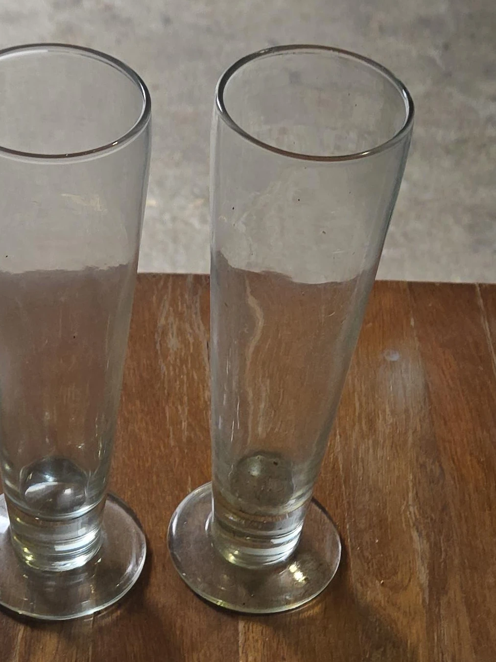 Set of 2 Tall Clear Glasses