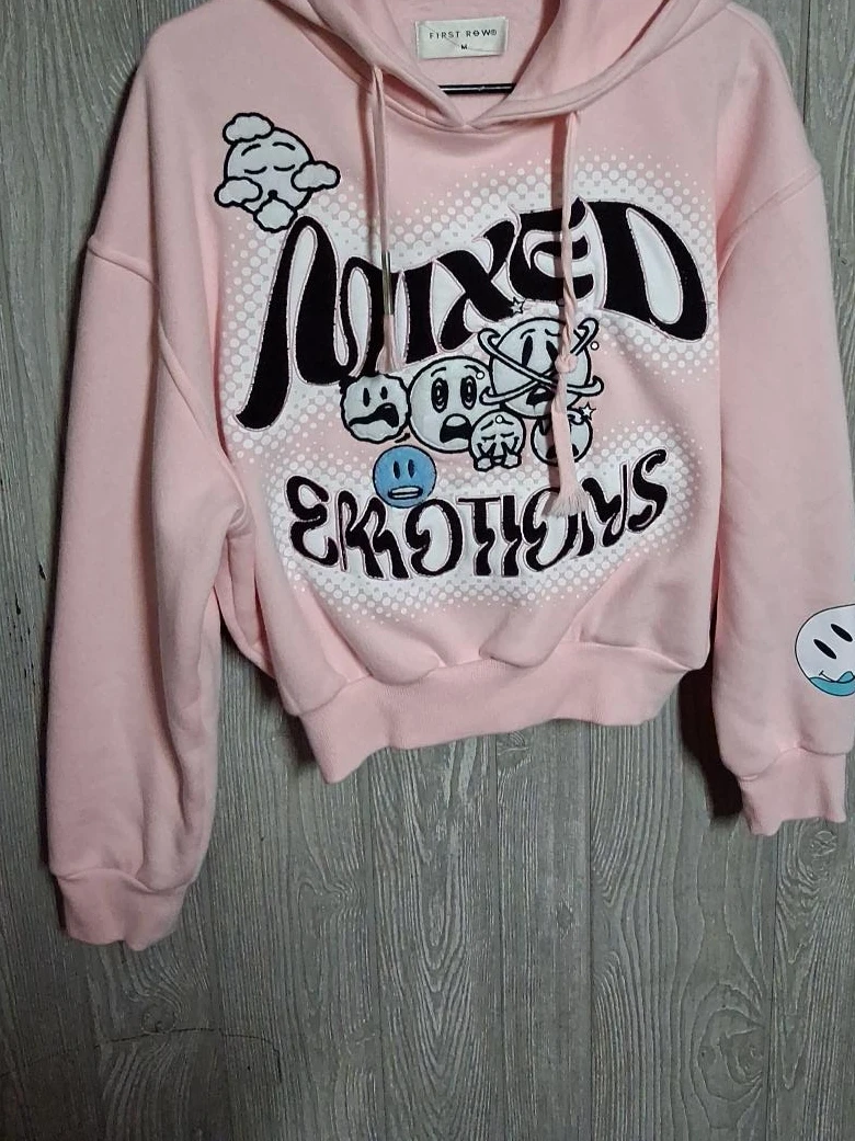 FIRST ROW Pink "Mixed Emotions" Hoodie - Size M