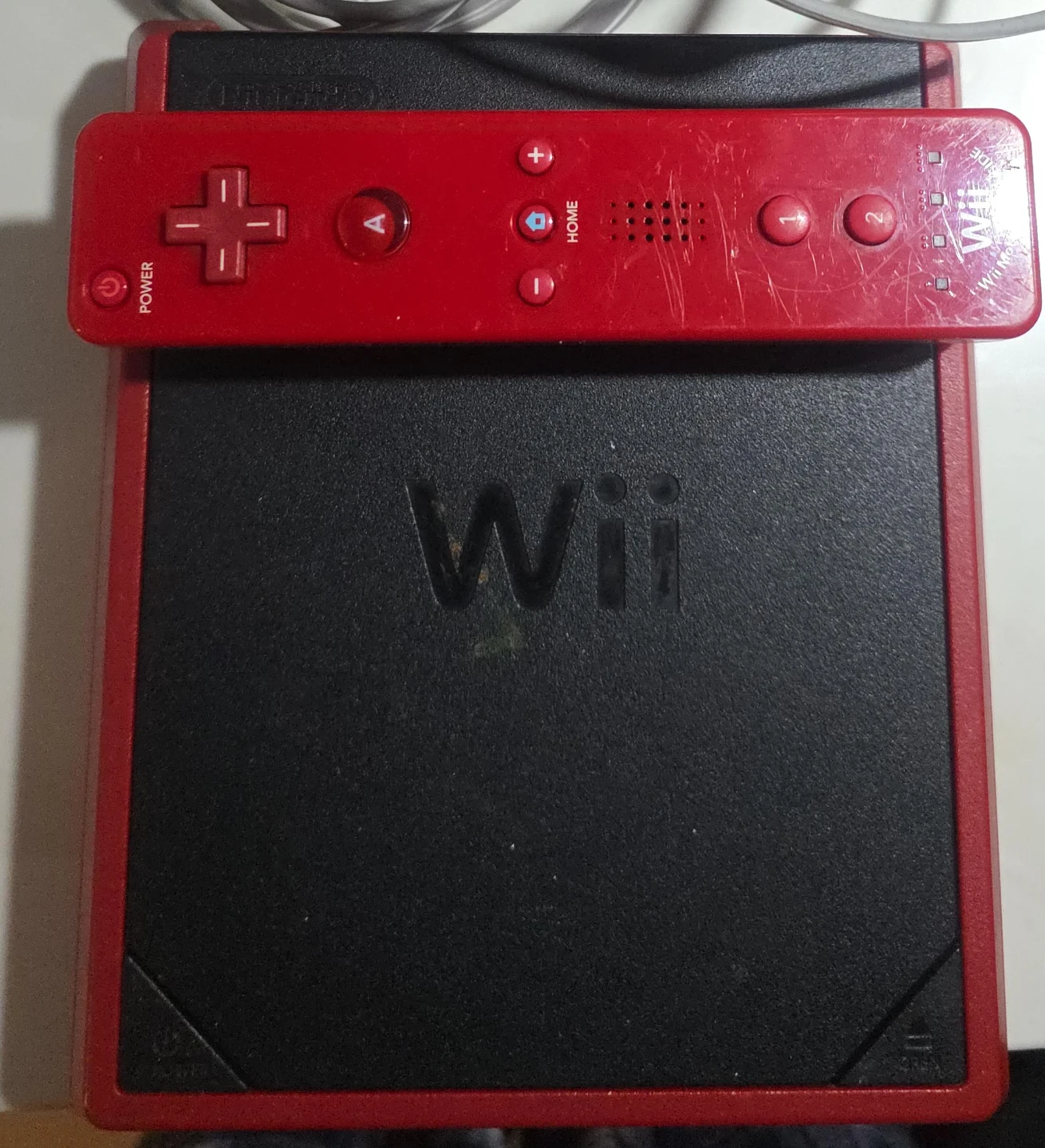 Nintendo Wii Console with Red Controller includes 3 just dances