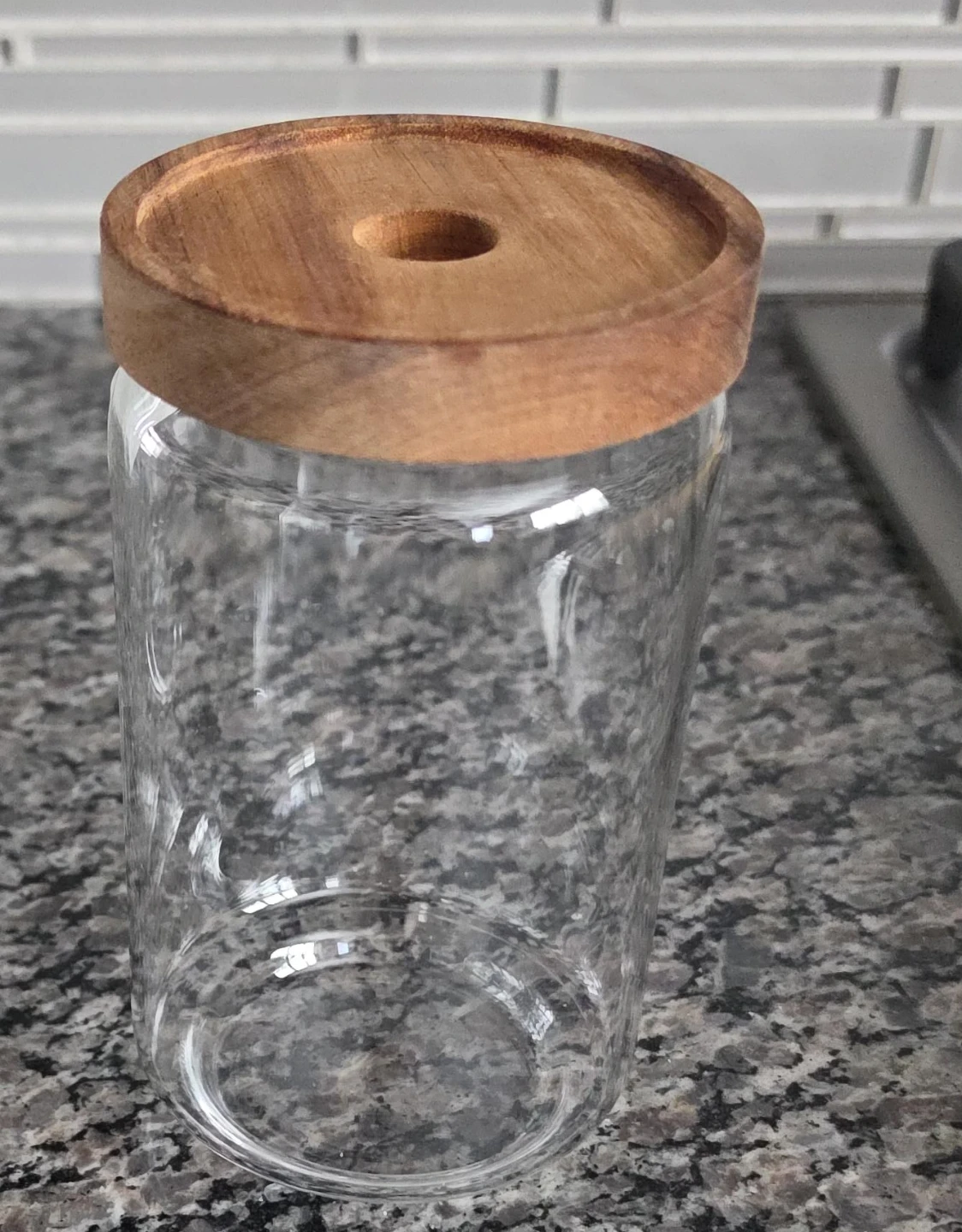 Medium Glass Canister with Wooden Lid