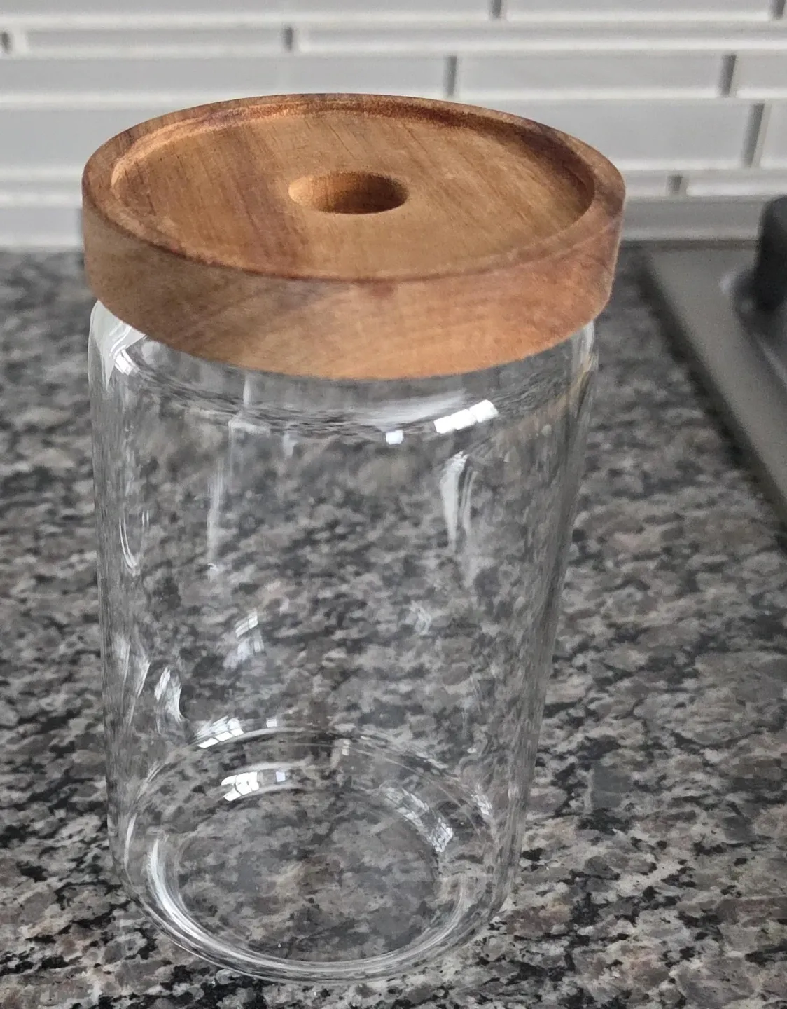 Medium Glass Canister with Wooden Lid