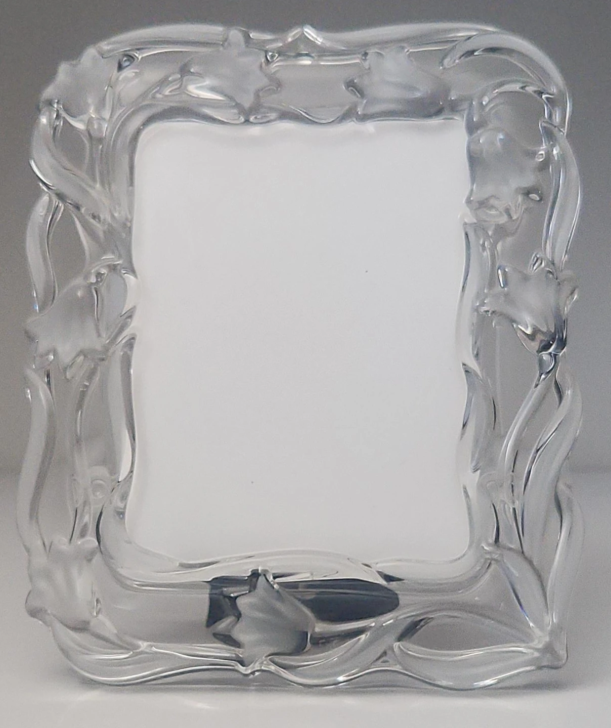 Clear Glass Picture Frame with Floral Accents