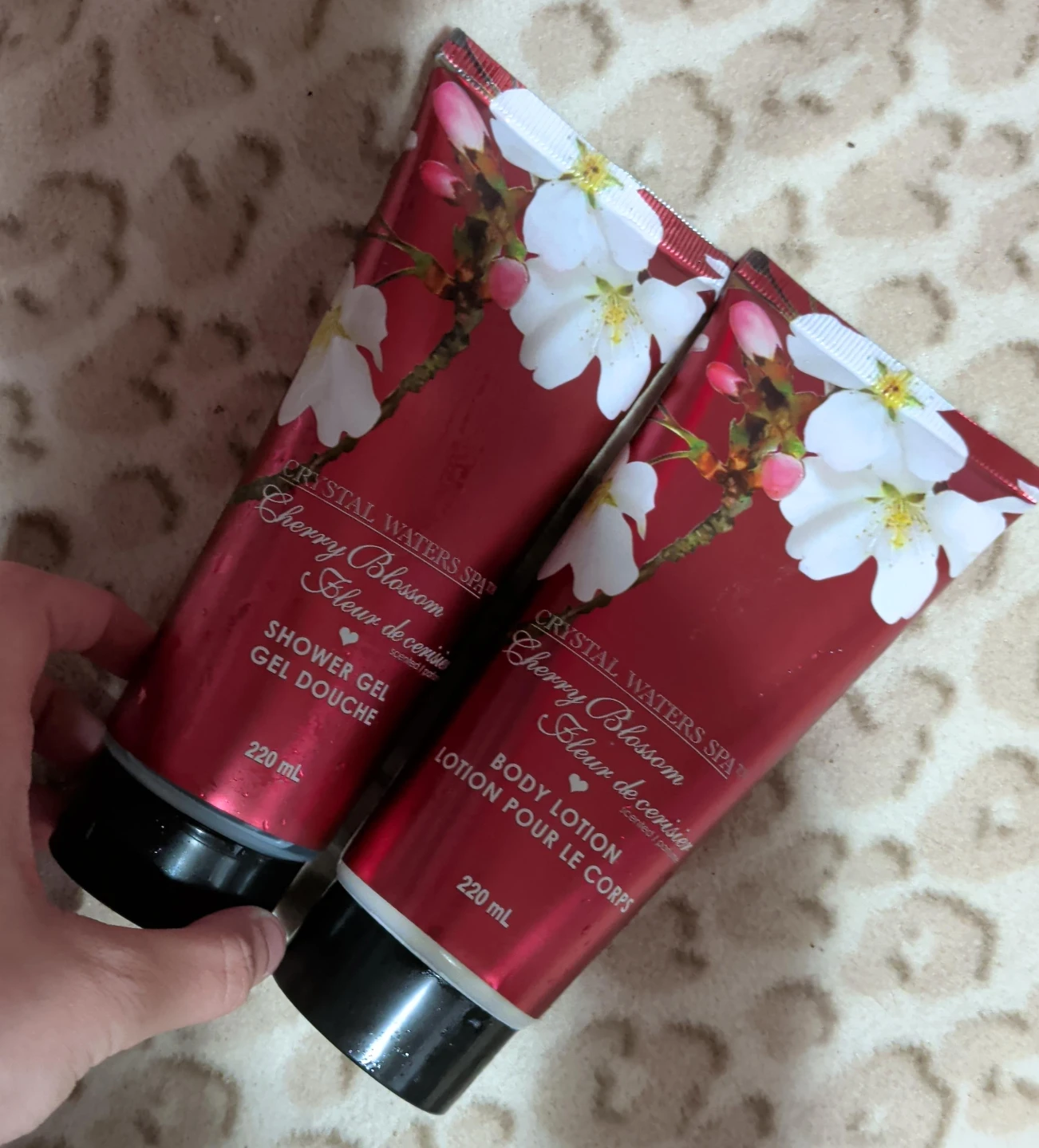 Crystal Waters Spa Cherry Blossom Shower Gel & Body Lotion Set