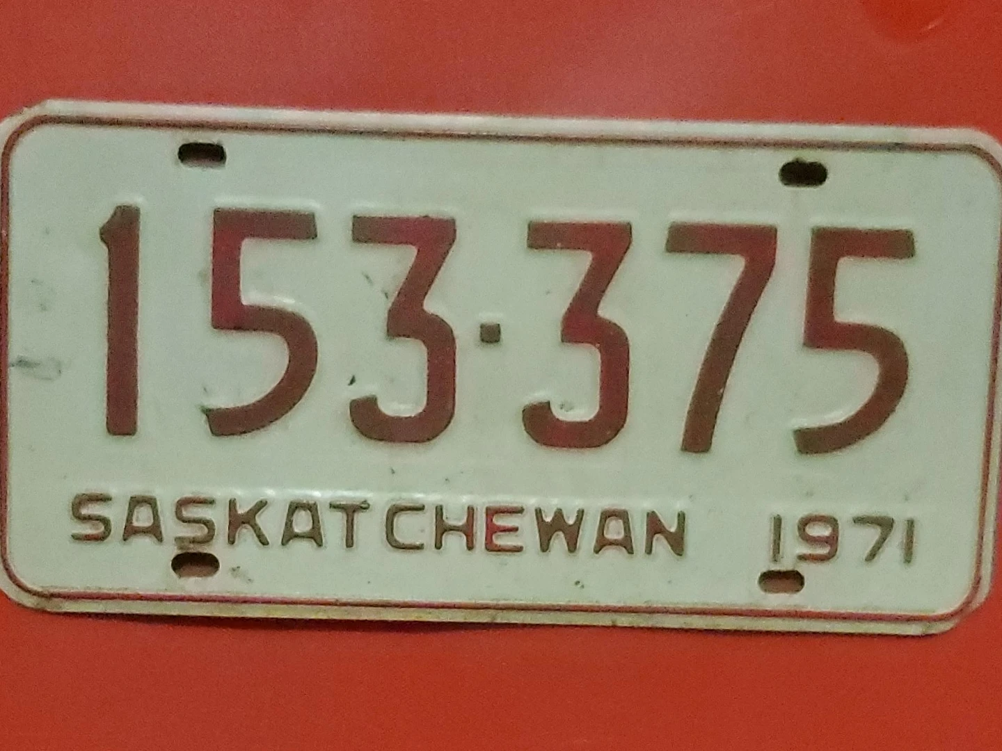 Saskatchewan 1971 License Plate 153-375