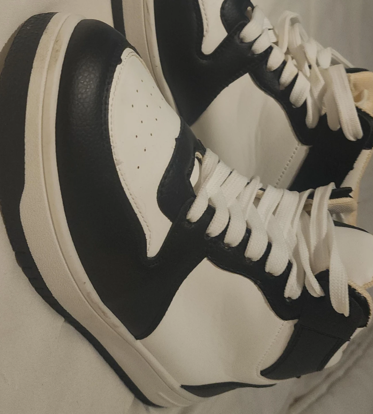 Black and White High-Top Sneakers