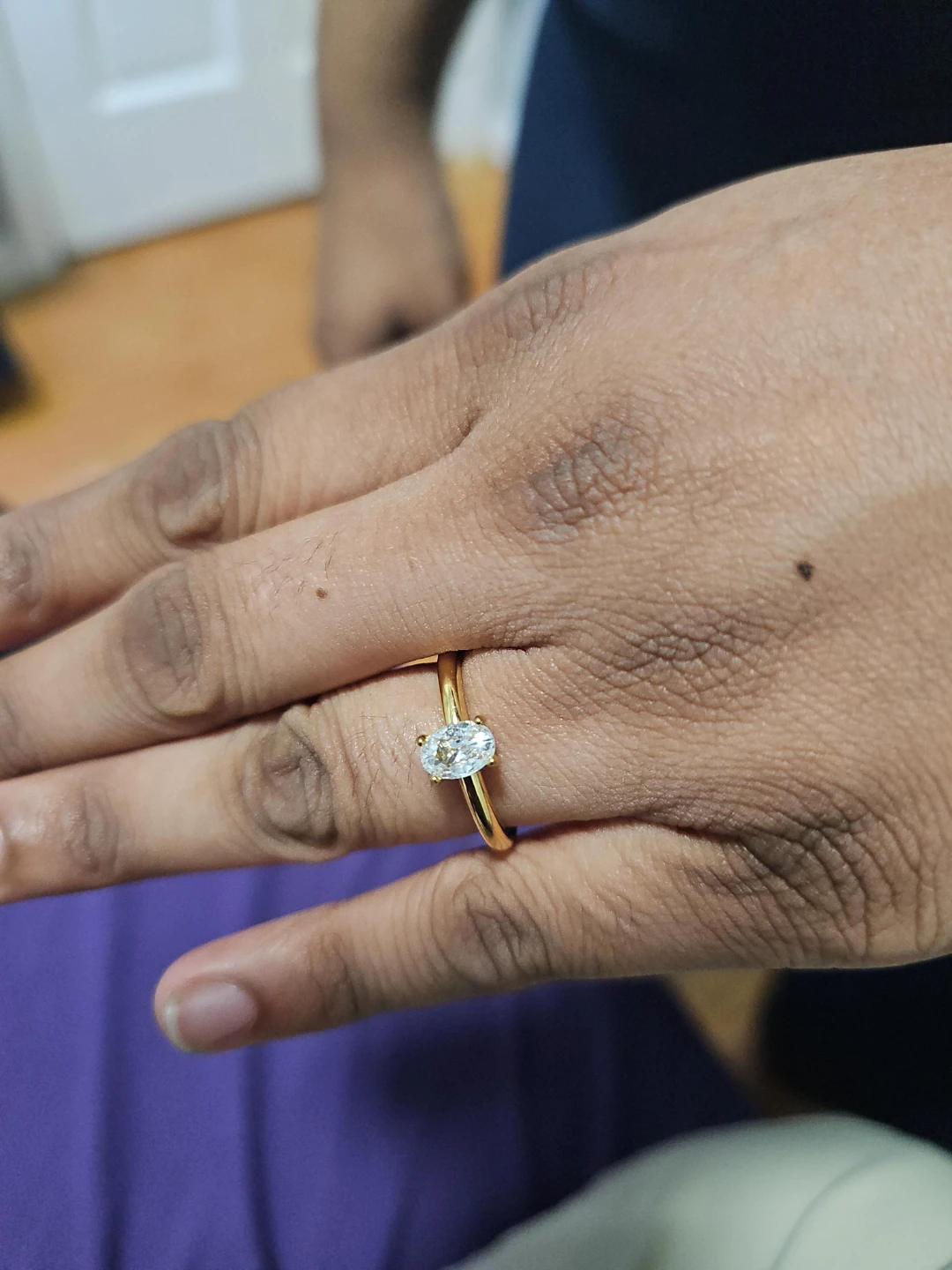 Oval Diamond Solitaire Ring