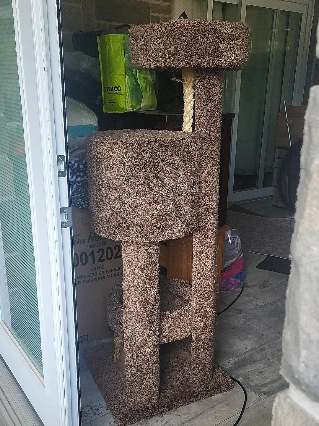 Brown Carpeted Cat Tree