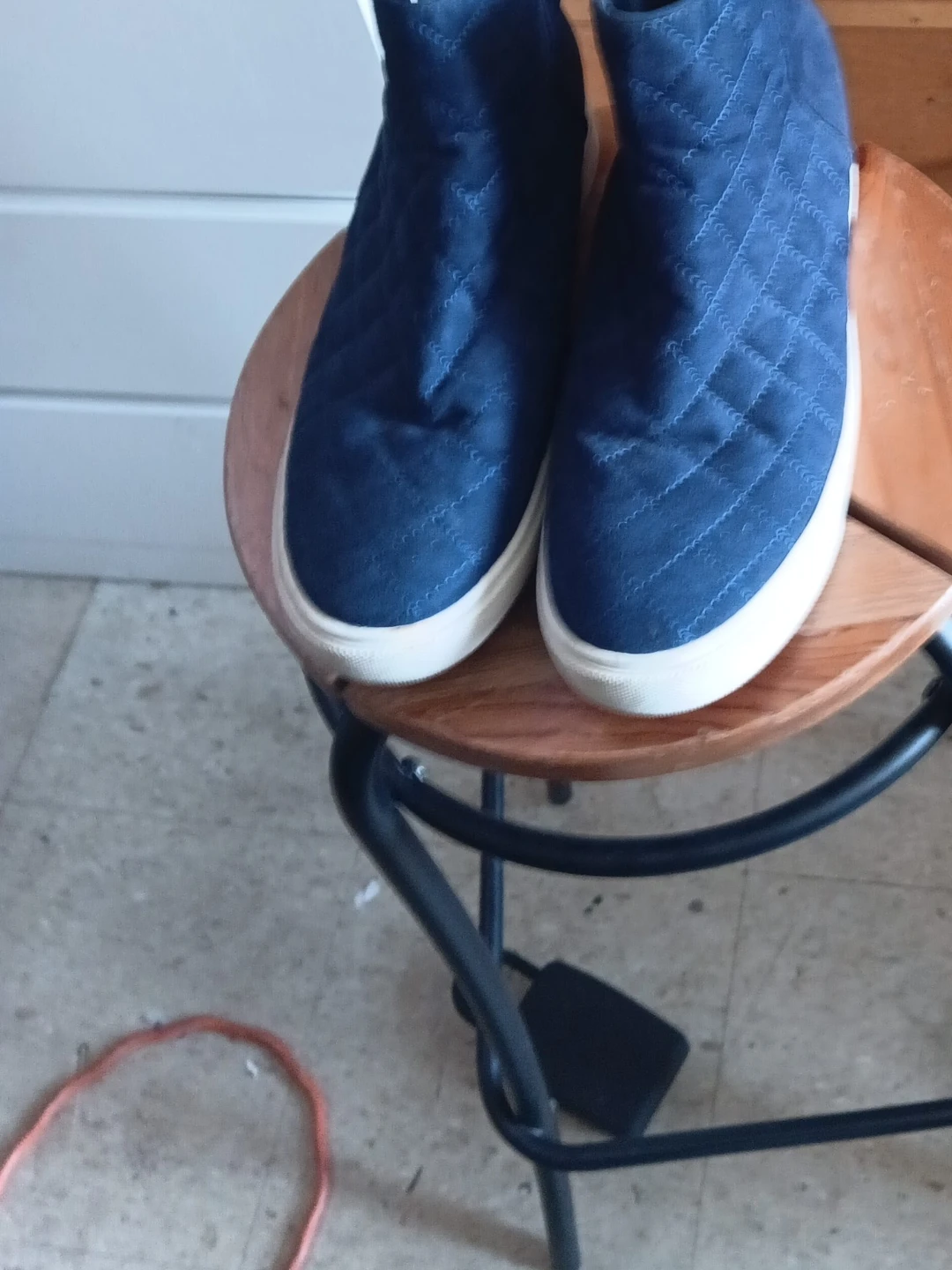 Jenny Blue Quilted Slip-On Sneakers