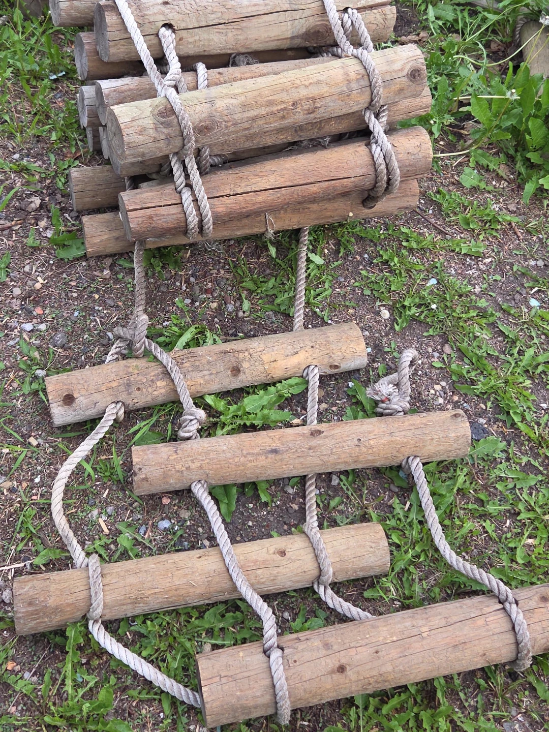 Wooden Rope Ladder about 30 ft each roll there are 4 rolls